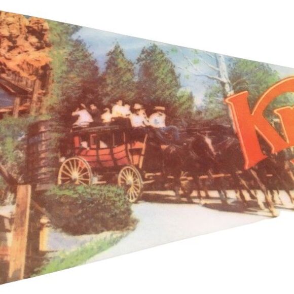 Vtg 1960's KNOTTS BERRY FARM 30" Felt Pennant Flag Stagecoach Train California - Picture 4 of 8